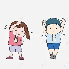 做运动的卡通男女生 设计图片 免费下载 页面网页 平面电商 创意素材