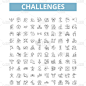 Challenges icons, line signs, web symbols set, vec