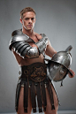 Steel Shoulder Spartacus Pauldron Gladiator by IronWoodsShop: 