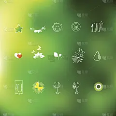 生态友好的手绘线性图标