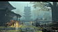 Golden Lake Temple - Ghost of Tsushima, Anton Gonzalez : Golden Lake Temple is one of the few locations I was lucky enough to work on. This is one of the key areas and your hub in the first part of the game. I was mostly working on layout and composition 
