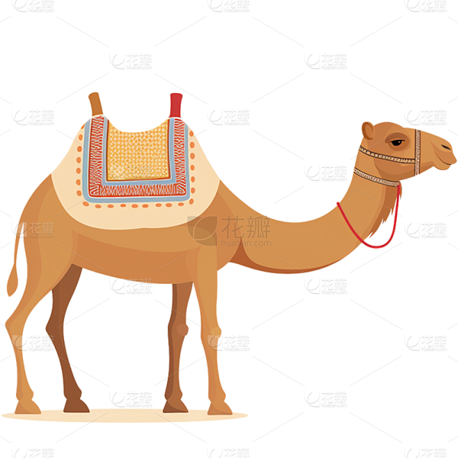 风光系列棕色系插画卡通骆驼通用元素素材