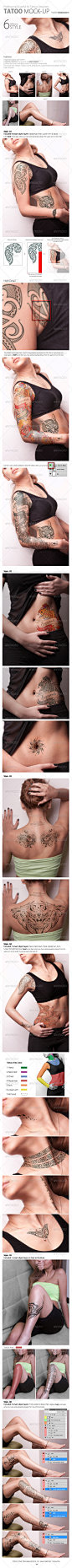 Tattoo Mock up Pack01(woman body) 女性纹身模型素材模板源文件-淘宝网