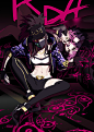 KDA Akali/Eve, Shilin Huang : SLAYY QUEENNSS  
I drew this on a large square format to facilitate both orientations of crops at first, I wasn't sure which one is better, but now instead of having the best of both worlds, I can only see it as both crops cu