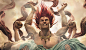 Asuras Wrath 阿修罗之怒, Qi Sheng Luo : 阿修罗是天龙八部众之一，是欲界天的大力神，易怒好斗。男阿修罗丑，女阿修罗美。记载中的阿修罗千头千眼，身形巨大，一般塑像中有三头六臂，或者一头三眼六臂。我做的这个是基于一个虚拟的故事，阿修罗于帝释天的某次战争。阿修罗的妻子被杀害，女儿被掳走，因此爆发了宏大的复仇战争。这个图就是表现阿修罗在妻子被杀害后的画面。情节跟同名游戏差不多，不过我是做的过程中才查了游戏的百科的~~实属巧合。
 
Asura is a powerfull demi-g