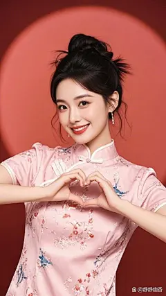 高清唯美手机壁纸：哇，小姐姐这旗...@静静幽香的动态