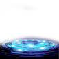 科技未来科幻蓝色光效粒子光圈灯光透明免抠PNG图案 后期设计素材 (47