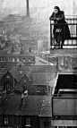 flashofgod:

John C Maddon, Actress Violet Carson looking out over the industrial landscape of Manchester, 1966.