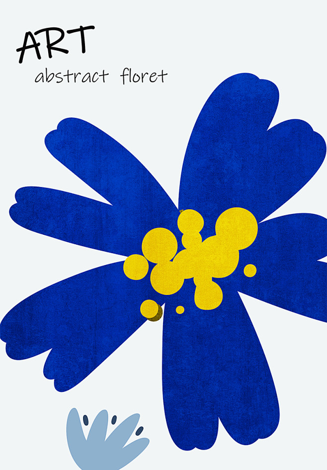 克莱因蓝小众蓝色花朵图案抽象文艺装饰画北...