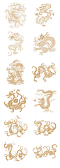 流行68款中国古代神话龙形象凤凰图案插画EPS矢量格式素材-淘宝网