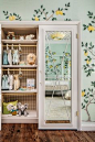 De Gournay Lemon Wallpaper and Gingham Closet in a Nursery by Dina Bandman for the 2018 San Francisco Decorator Showcase
