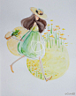 素食主义设计师Alina小迪的手绘作品《蔬果小姐》