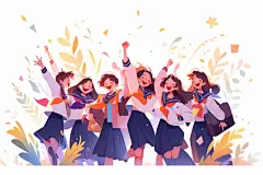 开学季扁平风插画
