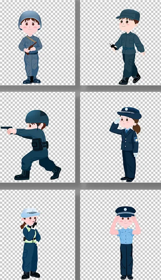 警察人物元素