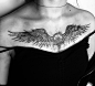 近期#纹身# 小作，#纹身图案# 分享一下吧，胸前#翅膀纹身# ，耳后#月亮纹身# 修改，胸前#纹身遮盖# 