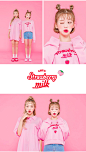 strawberry milk.딸기 한입 mtm by 츄(chuu) : ♡스베밀 SS17/18 release♡골반에서 떨어지는 기장감으로 너무 크롭하지않아 데일리하게 편하게 즐기기 좋은 티셧 :)                                                                                                                                                   