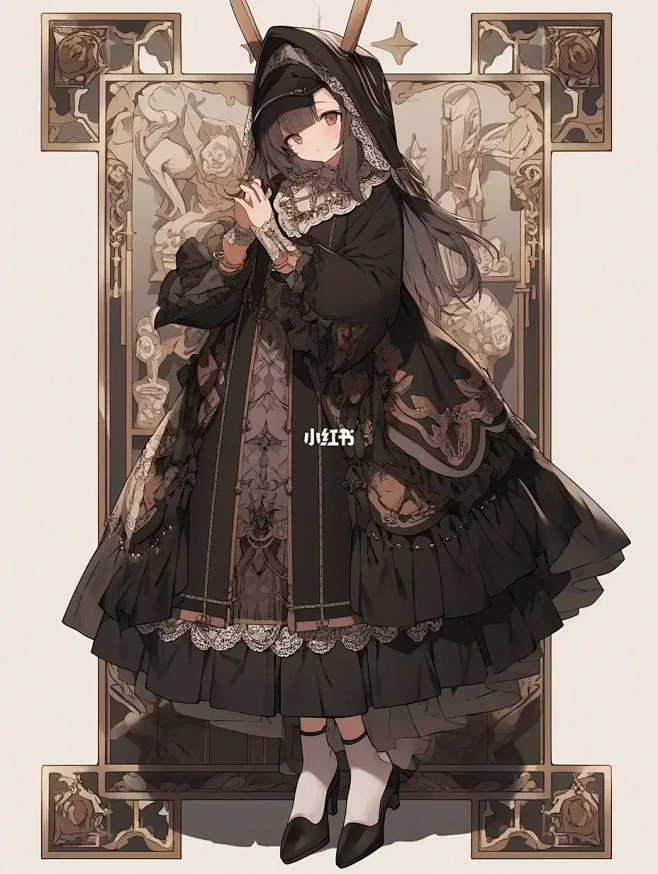 服装设计1000题之哥特修女-花瓣网