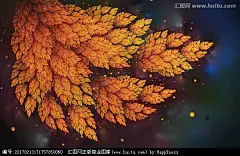抽象画抽象背景印花图案抽象装饰画花纹图案分形无框画壁画背景墙梦幻装饰画装饰画树叶枝叶壁纸金叶