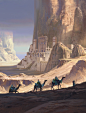 Wadi Rum Caravan, Arlan Akylbay : Started this piece way back in 2016 at Brainstorm school for Nick Gindraux's class. Finally got it to the full finish. I'm so inspired by places like this, and hopefully someday I could go and travel them. This was influe