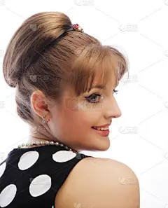 海报女郎，复古发型