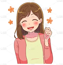 可爱的,女人,欣喜若狂,休闲游戏,仅日本人,浪漫,青年女人,日本人,绘画插图,卡通