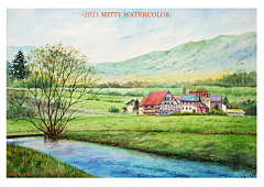 Mitty_爱画画的米蒂采集到Mitty原创风景水彩画