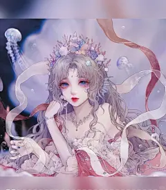 唯美画风的古装女子！