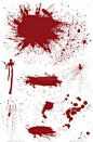 Set of 8 different highly detailed bloodstain vectors