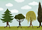 Paco_Yao 插画 GIF 动图 植树节 树 搞笑 幽默 小清新 蓝天 白云 #素材#
