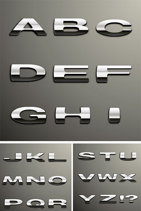 金属质感字母设计矢量素材-矢量-视觉中国...
