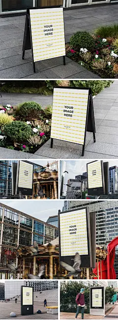 19款品牌户外站台立式宣传广告海报设计展示样机PSD设计素材-淘宝网