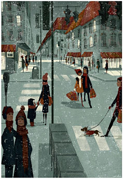 压线王采集到插画-写实 扁平 场景 线条