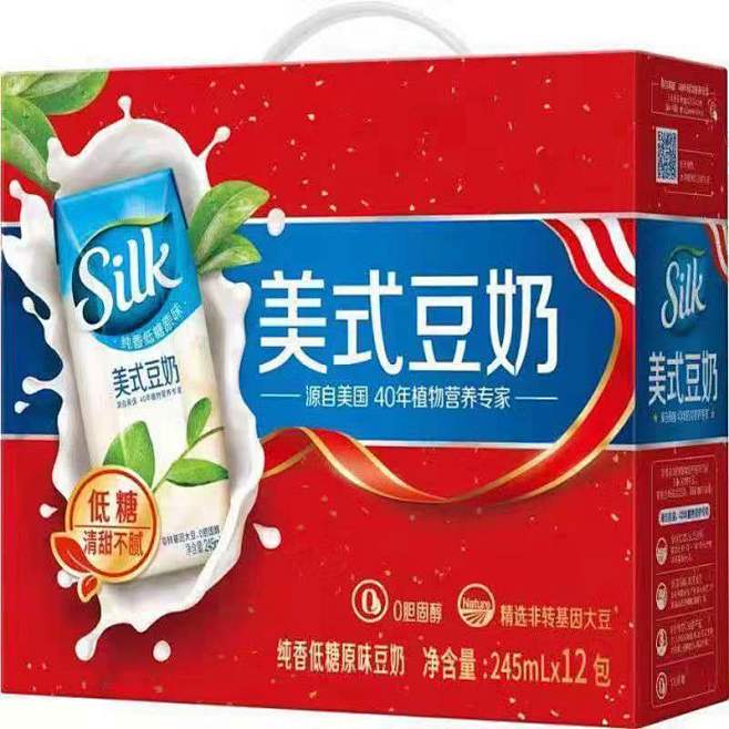 silk美式豆奶纯香低糖原味豆奶245ml12包组合植物早餐奶淘宝网