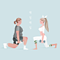 女性运动健身锻炼减肥改变线条瑜伽培训插画PSD分层ti332a4008 _  