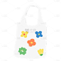手绘-帆布包服饰单品贴纸-花朵
