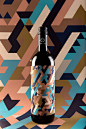 wine pattern bottle geometric colorful