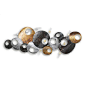 Brass plated and flame-colored steel Size (in): 54 x 3 x 21