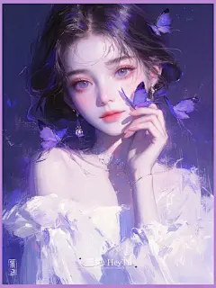 紫色系｜幽兰紫蝶｜治愈油画｜头像壁纸 - 小红书