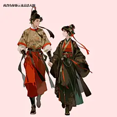 古风插画情侣免抠元素(点击左下角下载源文件)
