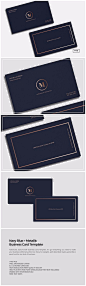Navy Blue Metallic Business Card