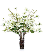 Cream Dogwood waterlike Silk Flower Arrangement.  Free Shipping.: 