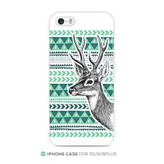 手绘鹿插画薄荷绿苹果6 iphone6 plus4.7 5s原创手机壳软壳保护套-淘宝网
