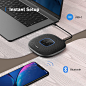 Amazon.com: Anker PowerConf S3 Bluetooth Speakerphone with 6 Mics, Enhanced Voice Pickup, 24H Call Time, App Control, Bluetooth 5, USB C, Conference Speaker Compatible with Leading Platforms, Home Office : Office Products