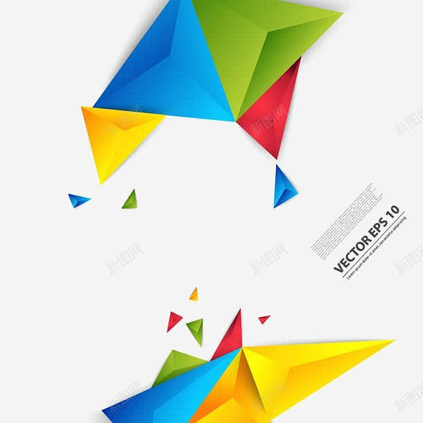 彩色立体三角形拼接高清素材 页面 设计图...