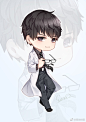 #恋与制作人同人#  仿官方海报画了一个Q版的效果。。。 ​​​​