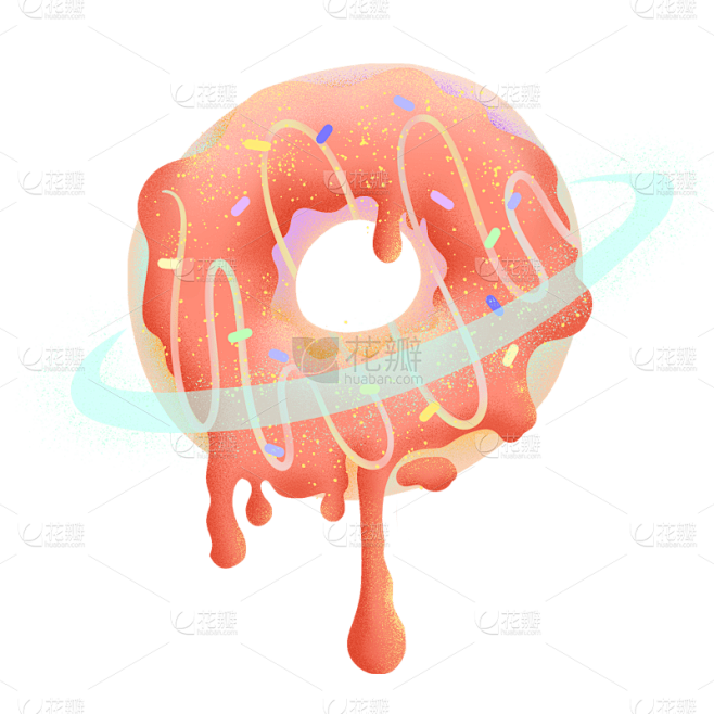 扁平-儿童生日摆件元素-甜甜圈