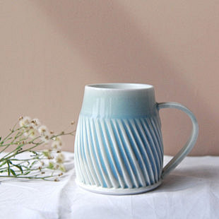 北地陶社 手工创意清新流釉陶瓷杯子牛奶咖...