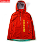 代购 supreme2014秋冬新款3M反光字母拉链冲锋衣连帽风衣外套男