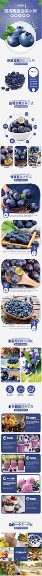 食品简约蓝莓新鲜水果详情页面