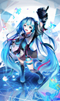 ミクxミク p站 二次元 插画 少女 头像 手绘 壁纸 V家 初音未来 miku